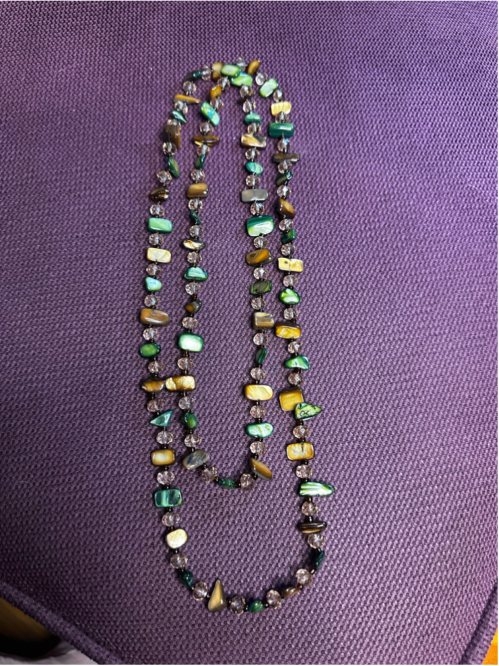 Beaded Green Browm Necklace